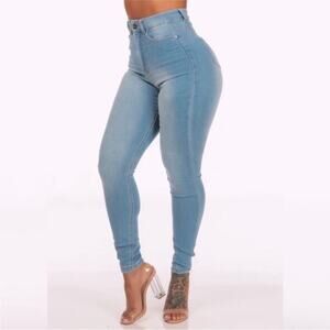 MX Jeans Moda Xpress High Waist Skinny Jeans Light Wash Stretch Denim SZ 24 NWT